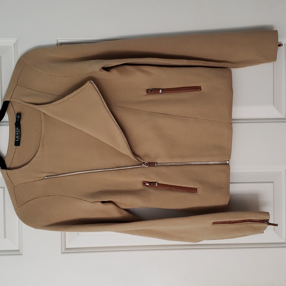 Lauren Ralph Lauren Tan Asymmetrical Jacket